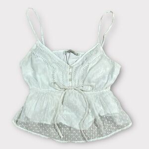 Vintage Women’s Abercrombie Cropped Cami Blouse White Size Small #074